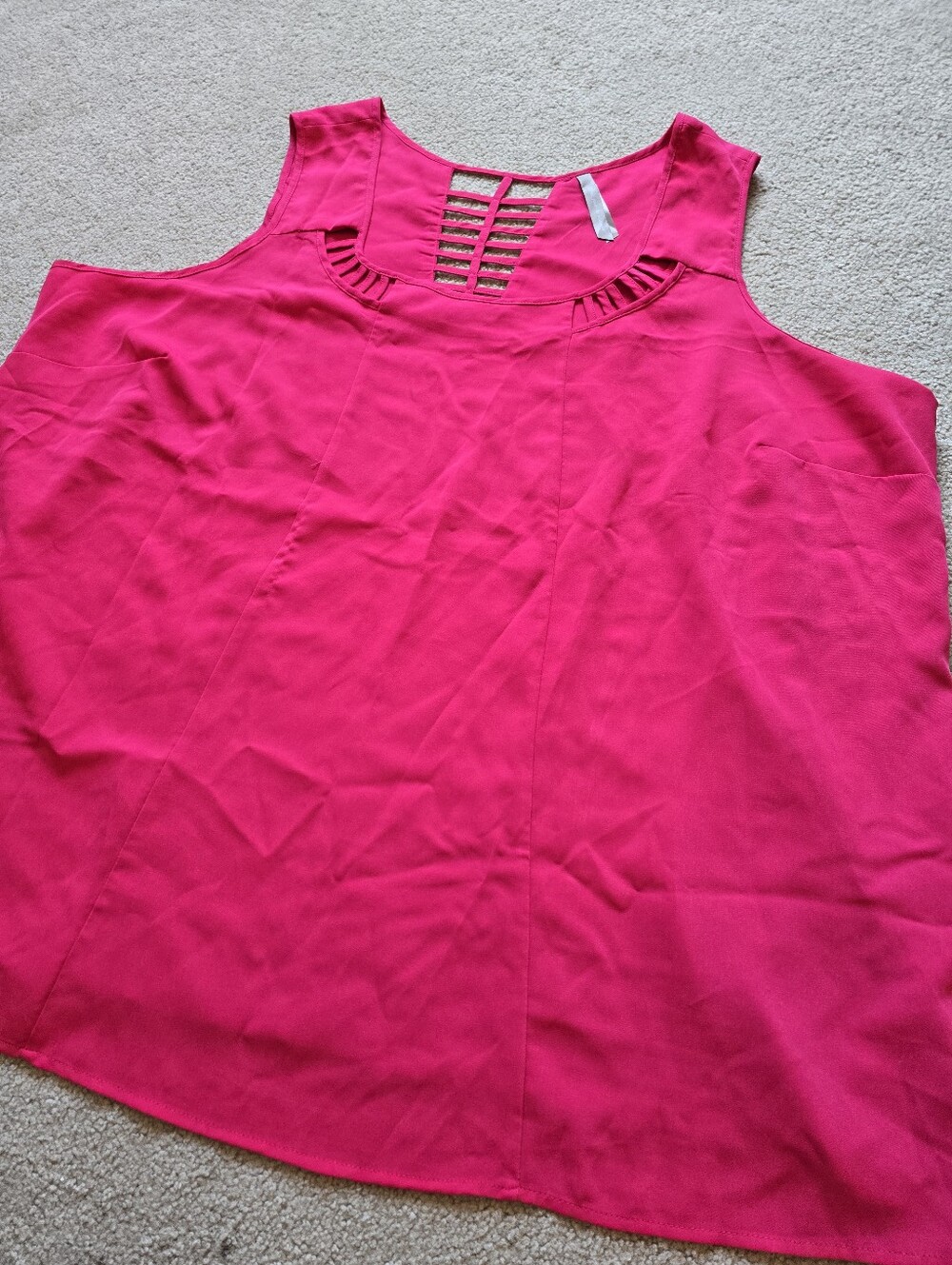 Penningtons Fuchsia Sleeveless Cutout Tank Top Womens Size 4X 26 28